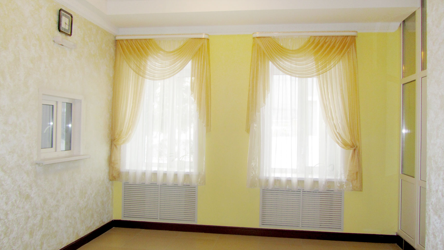 Yellow curtains for office